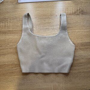 Aritzia Babaton Sculpt Knit Squareneck Cropped Tank (S)